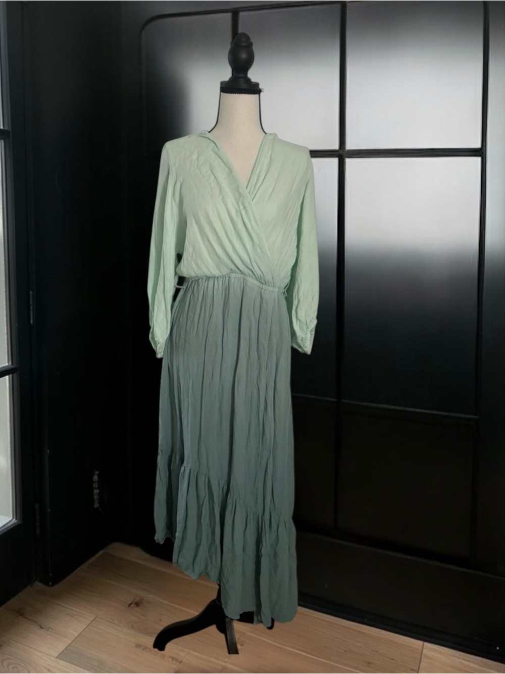 Young Fabulous & Broke Asymmetrical Hem Ombre Faux Wrap Dress Size Large
